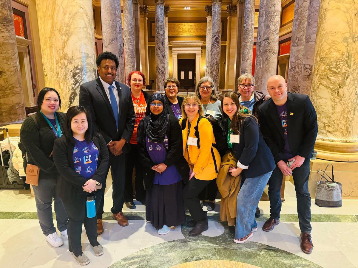 samakabforhouse's tweet image. Proud to stand with the incredible team at Saint Paul Public Library!

Libraries are safe spaces, learning hubs &amp;amp; keys to equity. Proud to support public libraries across Minnesota. They make our communities stronger.
#LibraryStrong #StPaul #MNLeg #EquityMatters
