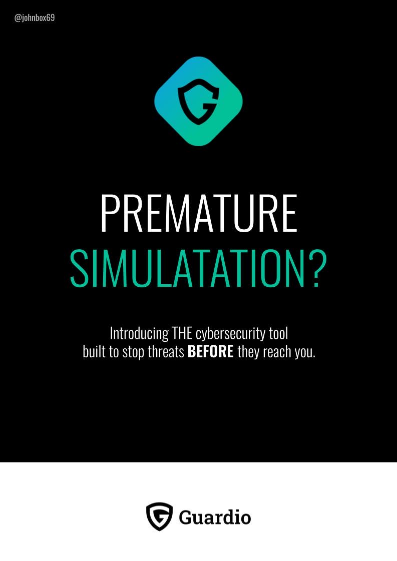 johnbox69's tweet image. ⁦@OneMinuteBriefs⁩ @GuardioSecurity #GuardioProtection guard.io