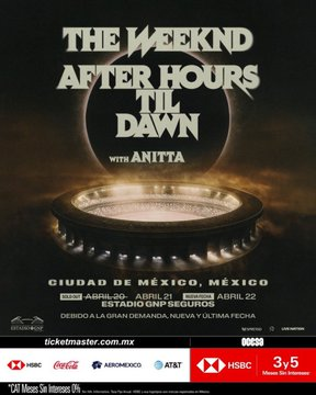 mx_tickets's tweet image. ⭐️⭐️THE WEEKND 3era Fecha!!!⭐️⭐️

🎟️Venta general HOY 2 PM!!!
(ya pueden entrar y dar refresh 1:45)
💳Acepta cualquier tarjeta para la compra
🔗LINK: sovrn.co/ls7xvb0

#theweeknd #boletos #mapa #estadiognp #precios #cdmx #mexico #ticketsmx