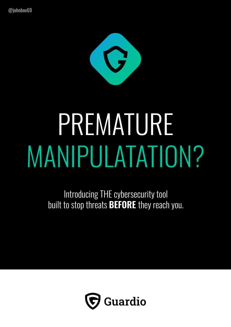 johnbox69's tweet image. ⁦@OneMinuteBriefs⁩ @GuardioSecurity #GuardioProtection guard.io