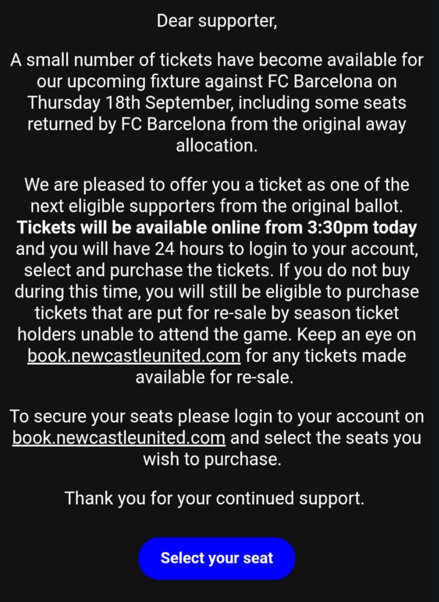 Newcastle United Supporters’ Club tweet media
