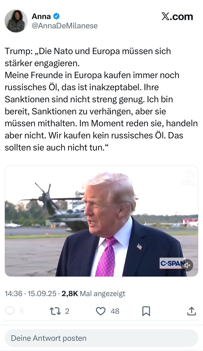 Natürlich auf umetikettiert Russischs Öl gibt es mindestens 30% Rabatt. Das sollte man lieber bei uns kaufen, damit ihr endgültig Wettbewersunfähig seid. 😂