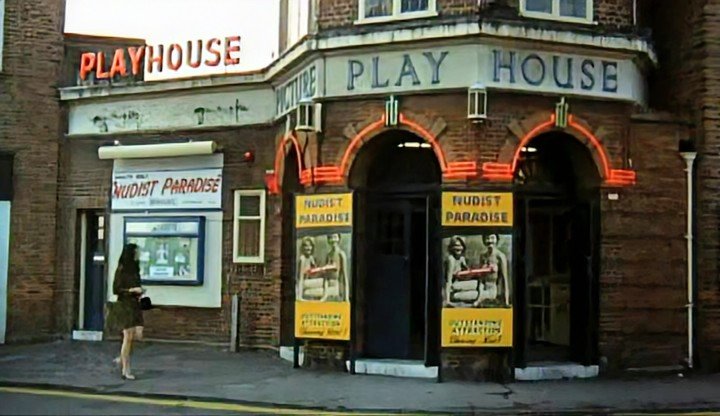 Well guess where life and work took me today? Only to the very cinema used in the first scene of 1969 classic britcom film Carry On Camping. No showing of Nudist Paradise. Too cold anyway. The cinema was indeed the Playhouse at Gerrard's Cross at that time, now the Everyman.