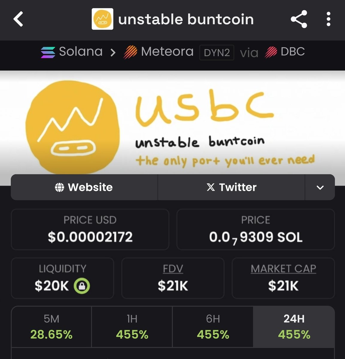 memebullishups's tweet image. Private TG flagged #usbc at $21K MCAP — chart looking fierce at $697K now
That’s a powerful 25x gain🏆
My sharp crew is riding wins nonstop. Slide into my DMs if you want front-row access.
#memecoins #solana #crypto #highimpactcalls

BoN1nKSDM4scZUWafBYRgMfdGrtmYow19Wpbwddkbunt
