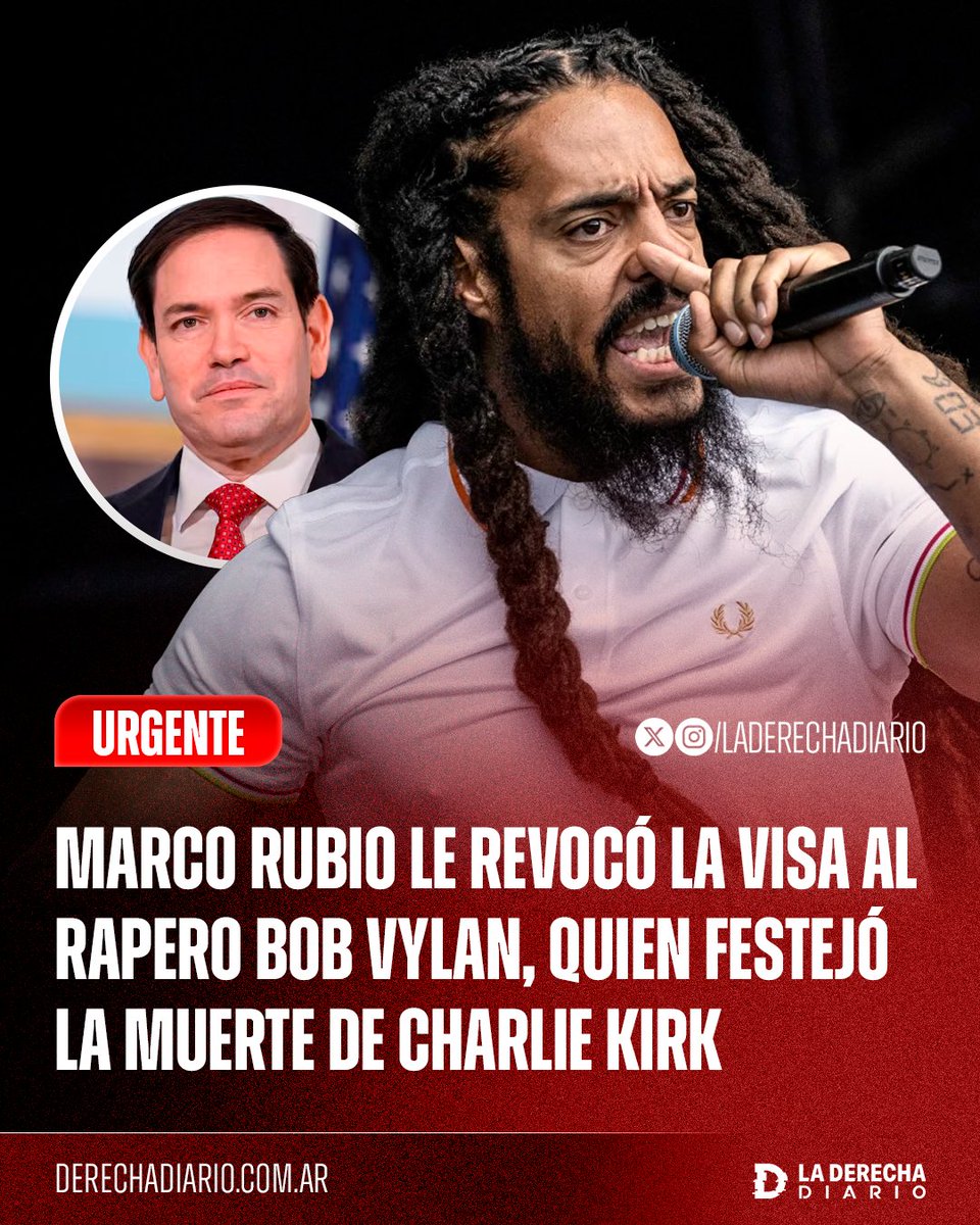 La Derecha Diario (@laderechadiario) on Twitter photo 🚨🇺🇸🇬🇧 | #URGENTE MERECIDO: Marco Rubio le revocó la visa al fracasado dúo británico progresista Bob Vylan, tras celebrar públicamente el asesinato de Charlie Kirk e incitar a la violencia política, diciendo: "Pedazo de mierda de ser humano. Descansa en pis, pedazo de mierda". 🚨🇺🇸🇬🇧 | #URGENTE MERECIDO: Marco Rubio le revocó la visa al fracasado dúo británico progresista Bob Vylan, tras celebrar públicamente el asesinato de Charlie Kirk e incitar a la violencia política, diciendo: "Pedazo de mierda de ser humano. Descansa en pis, pedazo de mierda".