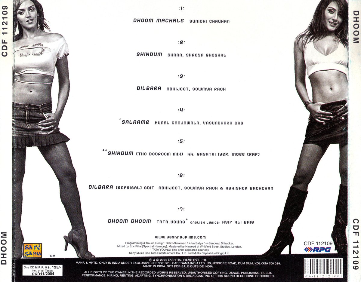 MovzMusicals999's tweet image. #21YearsOfDhoom

Slick and Stylish Action drama made on the lines of #Tangoandcash #Lethalweapon #Oceanseleven and #fastandfurious

#Dhoom Audiocd @yrfmusic

@ipritamofficial musical

@juniorbachchan #johnabhraham #udaychpora #sanjaygadvi #vijaykrishnaacharya @yrf

27-08-2004