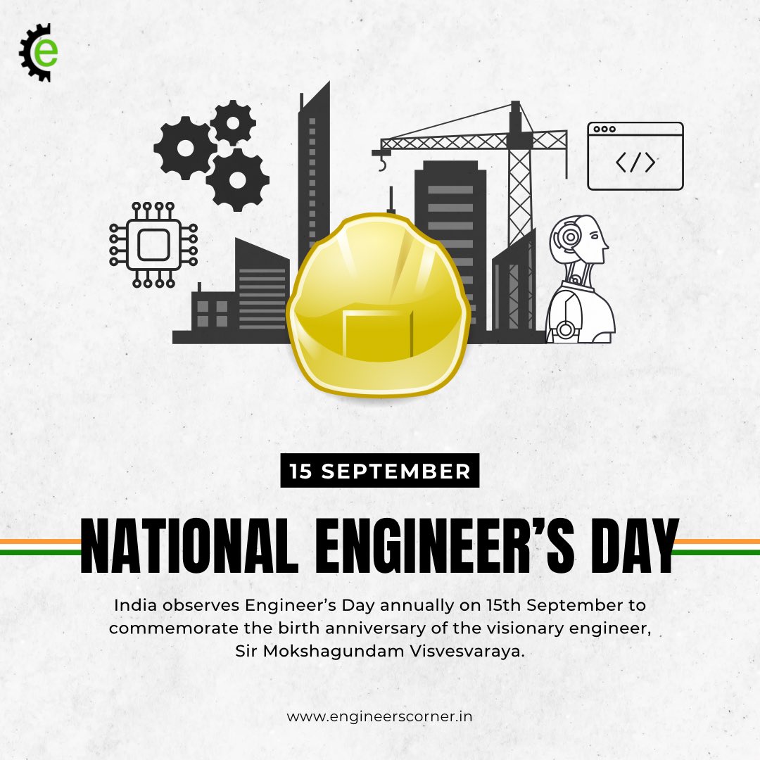 ✨ Happy Engineers’ Day! 🚀
To all the brilliant minds who turn ideas into reality, solve problems with creativity, and build the future brick by brick, today is for you. 💡⚙️