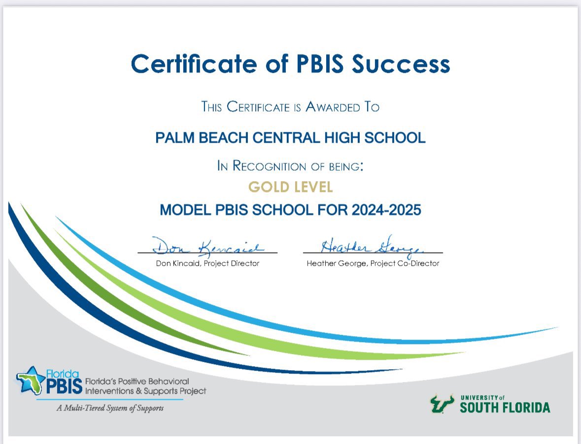 Congratulations <a href="/BroncosPBCHS/">Broncos_PBCHS</a>  we did it!   We implemented systems to decrease discipline and improve positive experiences!  🏆🏅#Goldstatus
<a href="/pbcsd/">The School District of Palm Beach County</a> <a href="/centralPBCSD/">CentralRegionPBCSD</a>