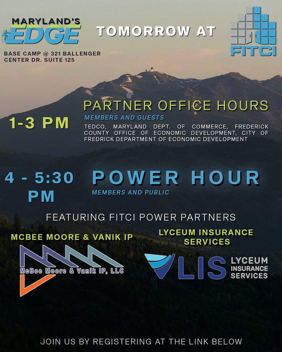 Tomorrow is shaping up to be a busy day at Base Camp! 

Come out to meet two of our wonderful #PowerPartners to learn about their services!

Please register for our first Power Hour event here hubs.ly/Q03Jqpwd0