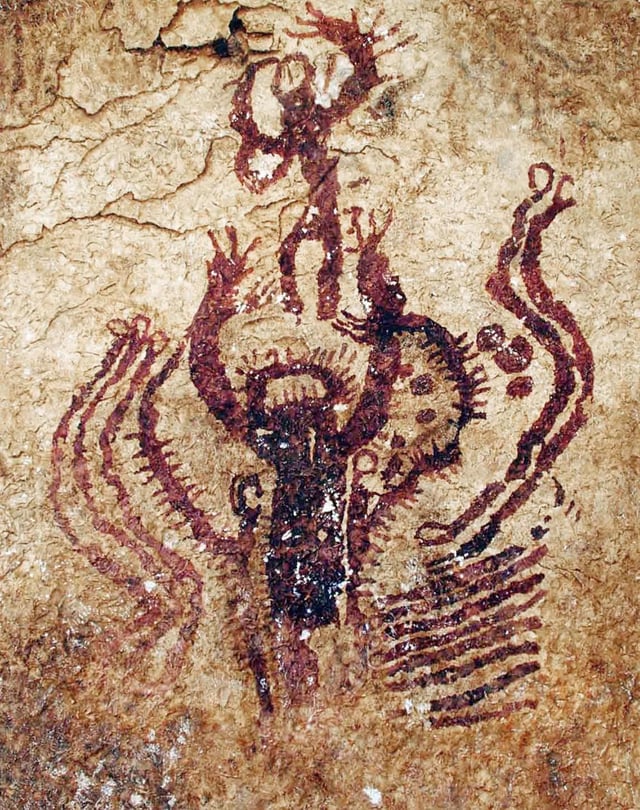 A prehistoric cave painting from Pla de Petracos, an archaeological site in Alicante province, Spain 🇪🇸

Pla de Petracos rock art site in the Castell de Castells municipality of Spain is a remarkable example of prehistoric art, with paintings dating back approximately 8000 years.
