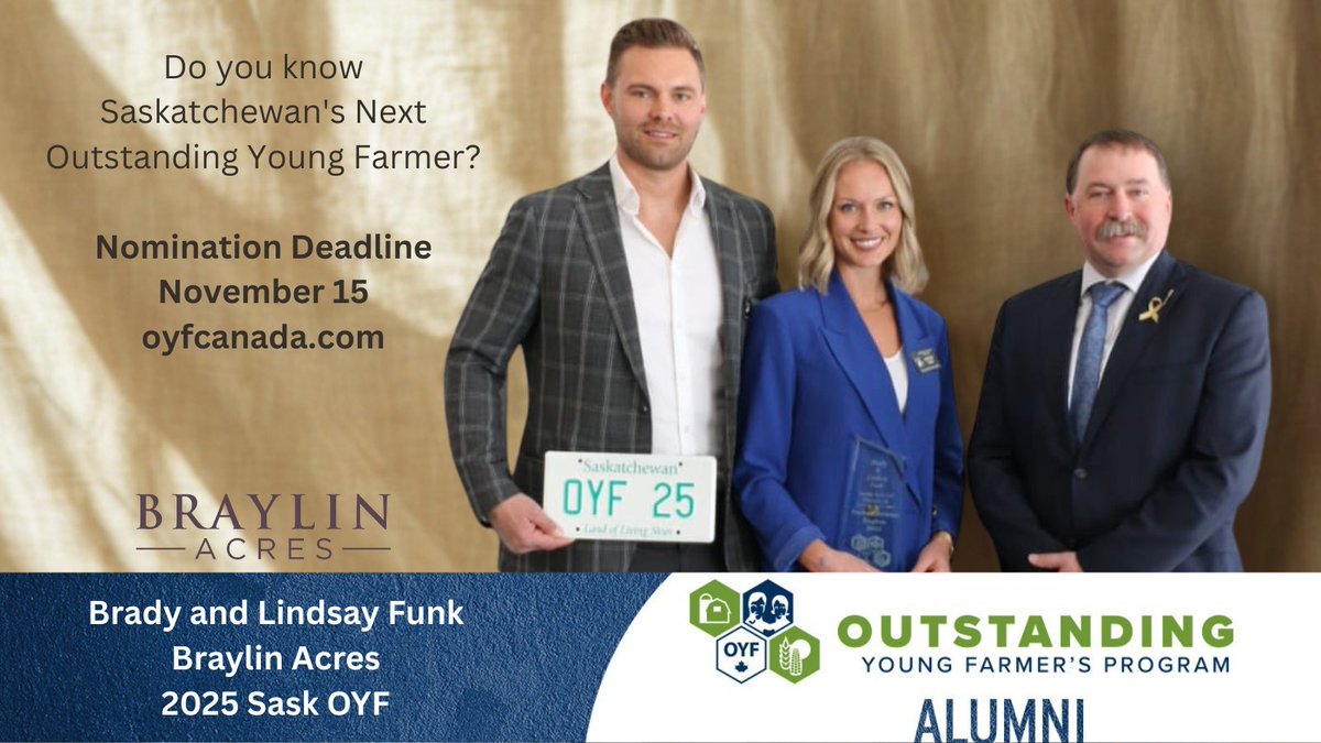 SaskOYF's tweet photo. Nominate an Outstanding Young Farmer today!

https://t.co/nVdRm23qKK https://t.co/yKH2kuCBxp