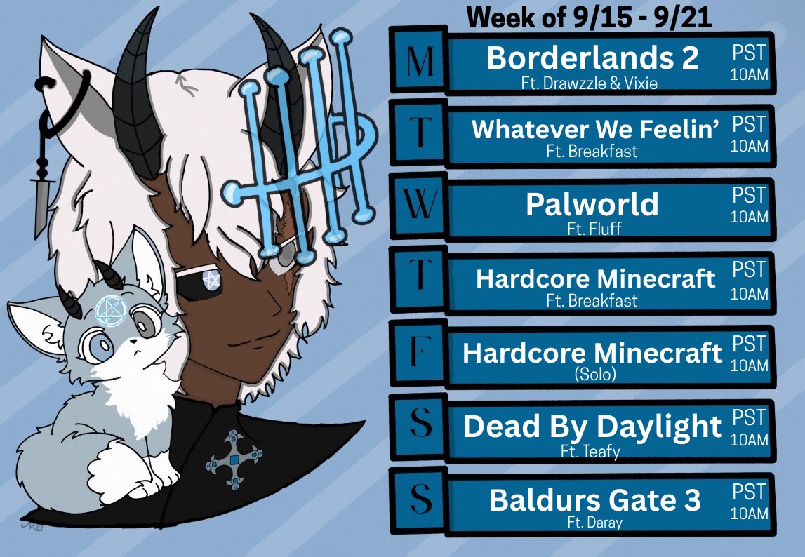 Schedule for September 15th to September 21st Frostbites!

| #ENVTuber #VTuber #Schedule |