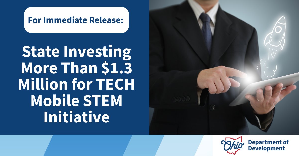 Ohio Development (@ohiodevelopment) on Twitter photo Development today announced a $1.3 million investment in a STEM program designed to bring hands-on learning opportunities directly to underserved high schools and career centers across the state.
Read More: bit.ly/4n81979 Development today announced a $1.3 million investment in a STEM program designed to bring hands-on learning opportunities directly to underserved high schools and career centers across the state.
Read More: bit.ly/4n81979