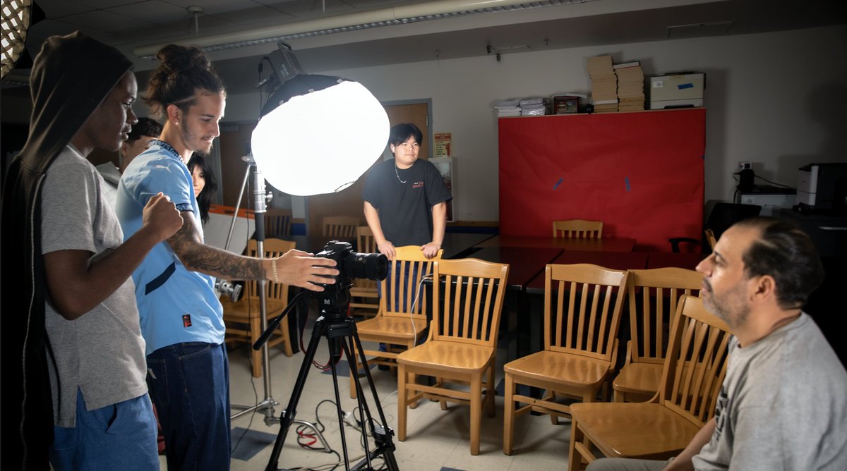 DOCUMENTARY LIGHTING TIP 101: 
The "key light" is the dominant light source in the 3-point lighting system.  
Position the key light 45 degrees to the left or right of your camera, angled slightly down onto the subject. #shineyourlight