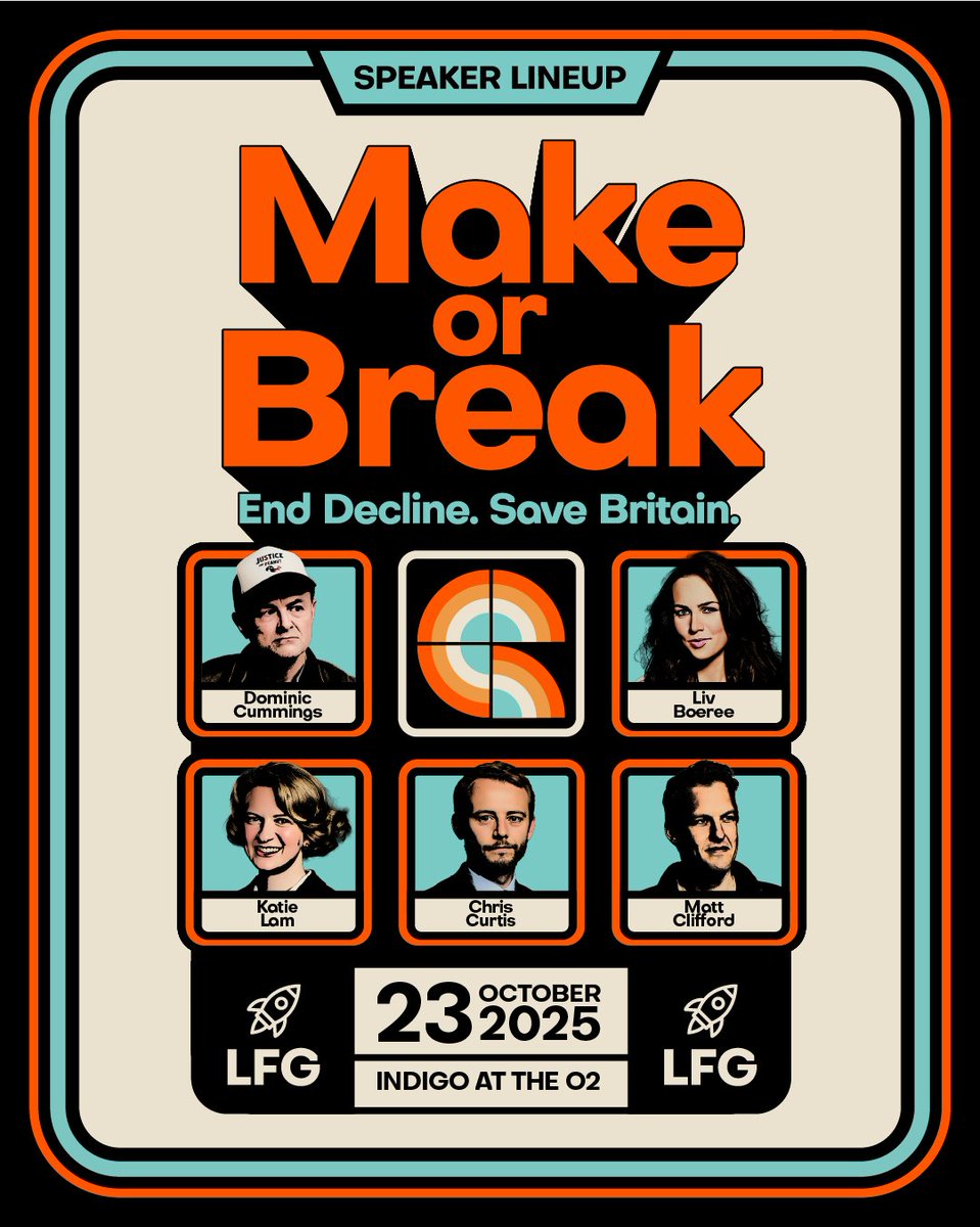 lfg_uk's tweet image. 🚀@Liv_Boeree
🚀@Dominic2306
🚀@Katie_Lam_MP
🚀@ChrisCurtis94
🚀@MatthewClifford 
🚀AND MORE!

All coming together to chart a new direction for our country.

It's our biggest event yet. Be there and make your voice heard.

LFG: Make or Break 🚀 Indigo at the O2 🚀 23 October