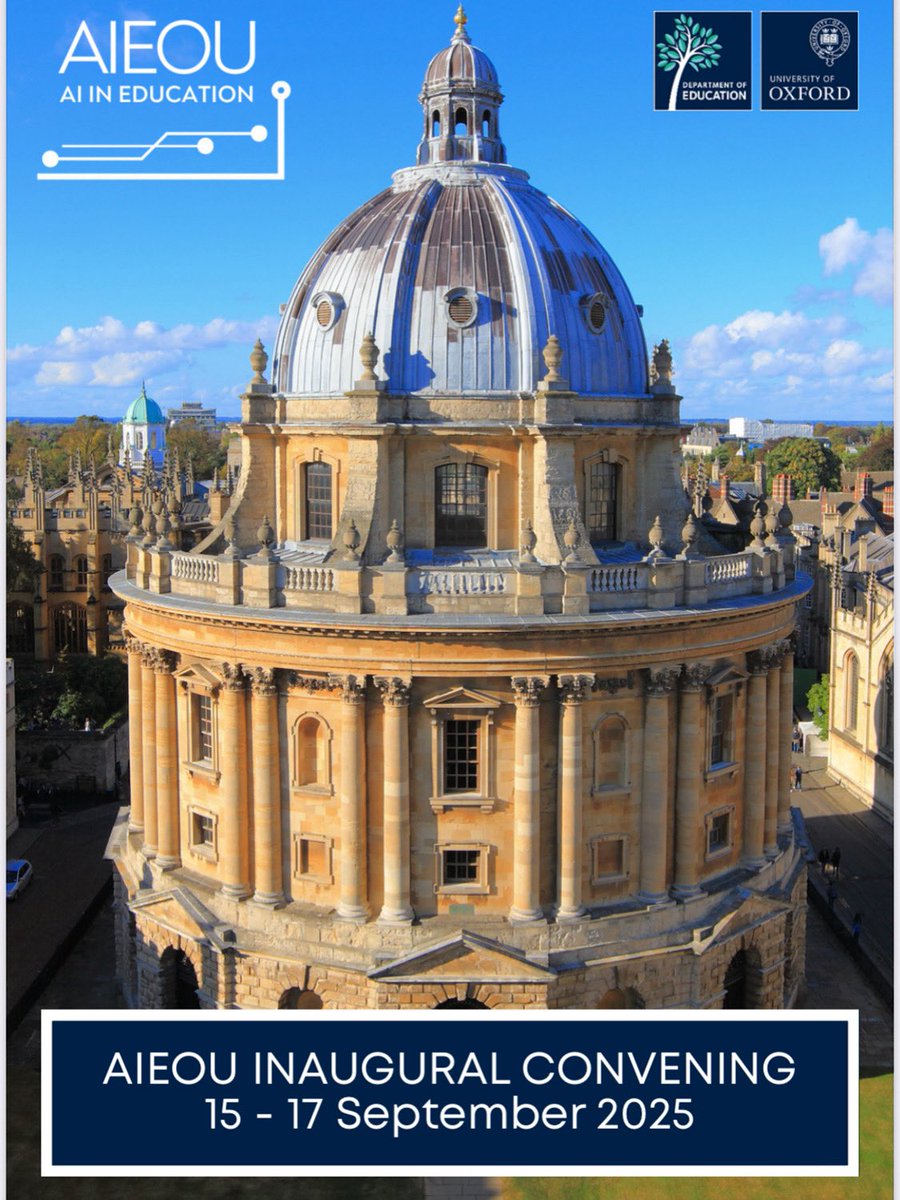 FutureViewToday's tweet image. At Oxford this week for the AlEOU Al in Education Conference.
Three days of ideas, collaboration and global voices on the future of Al and learning #AI #artificalintelligence #education
#aieou2025 @oxunipress @OxfordDeptofEd