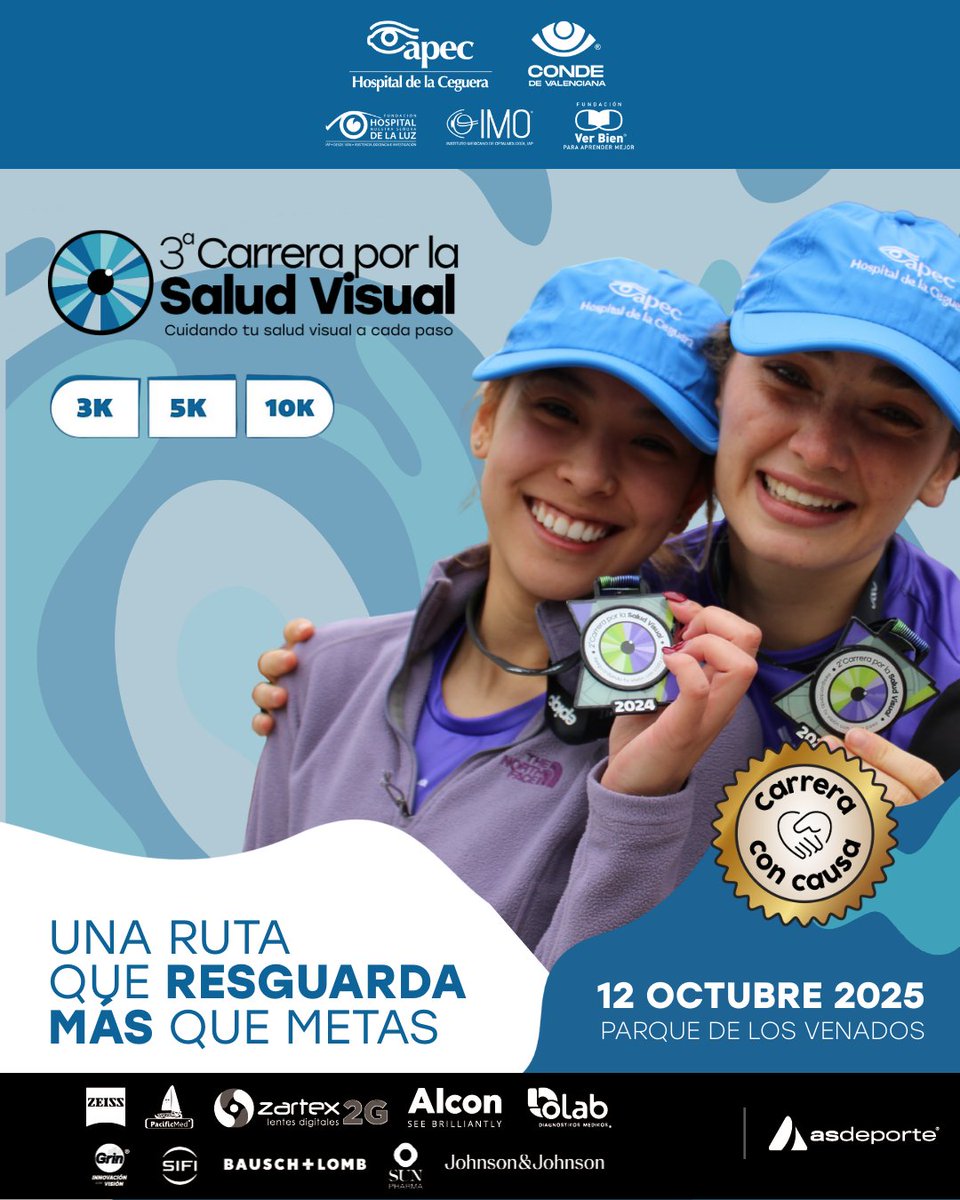 asdeporte (@asdeporte) on Twitter photo ¿Y si este año te sumas a una carrera con causa? 👟💙
El 12 de octubre llega una experiencia distinta:
✔ Caminata familiar 3 km
✔ Carrera 5 o 10 km
Participa en la 3ª Carrera por la Salud Visual y haz que cada paso tenga sentido.
📍CDMX | Parque de los Venados
🧡 Evento ¿Y si este año te sumas a una carrera con causa? 👟💙
El 12 de octubre llega una experiencia distinta:
✔ Caminata familiar 3 km
✔ Carrera 5 o 10 km
Participa en la 3ª Carrera por la Salud Visual y haz que cada paso tenga sentido.
📍CDMX | Parque de los Venados
🧡 Evento
