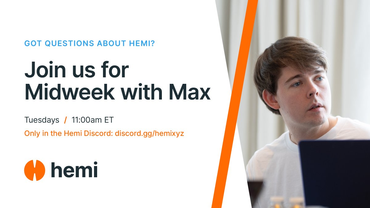 hemi_xyz's tweet photo. Got questions? @MaxwellSanchezX has answers. 

Midweek with Max is back tomorrow at 11 am EST in the Hemi Discord.

https://t.co/LQE71BDG1f https://t.co/cveNEAw37z