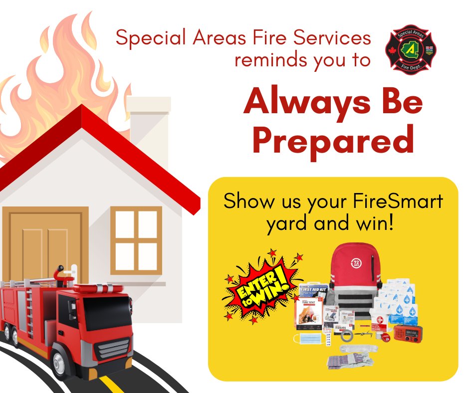 SpecialAreas's tweet image. ❗GIVEAWAY ALERT❗

🤳Show us how you are being #FireSmart and you will be entered to win an emergency 72 hour go bag.

📱Drop a pic below or email communications@specialareas.ab.ca for a chance to win

🎉Giveaways will be drawn monthly