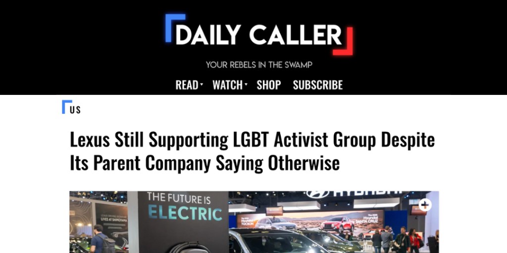 Lexus is apparently continuing to support the Human Rights Campaign (HRC) despite its parent company Toyota saying it would back off from similar controversial associations.

“The relevant decision-makers have a fiduciary duty to make such decisions on a fully-informed basis,