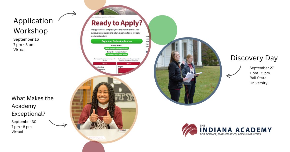 📅 Mark your calendars! Our September programs are live. Visit us in person at Discovery Day, learn how to maximize your application, and see what makes the Academy an exceptional learning environment. 
🔗 Register by visiting academy.bsu.edu/visit
See you soon!