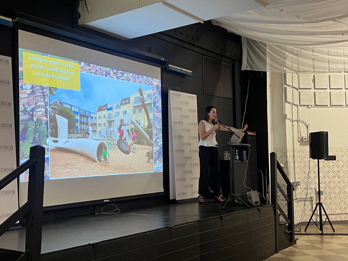 POV you’re learning why a shared or semi-private courtyard is more valuable to parents than a private backyard.