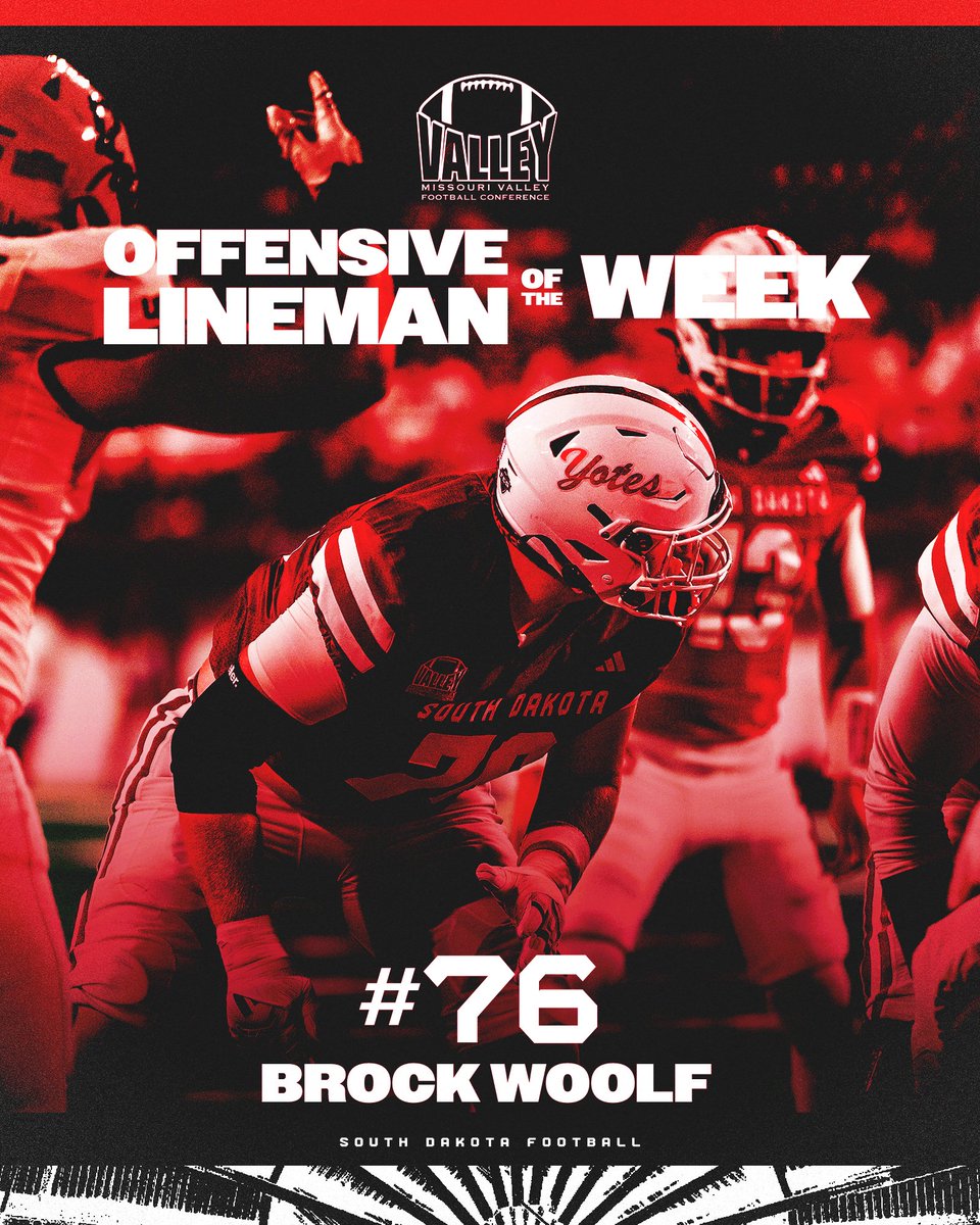 𝐓𝐖𝐎 <a href="/ValleyFootball/">Valley Football</a> Players of the Week ‼️

▪️ L.J. Phillips Jr. (Offensive)
▪️ Brock Woolf (Offensive Line)

📰 » yote.us/3K7Kj9E

#GoYotes x #WeAreSouthDakota