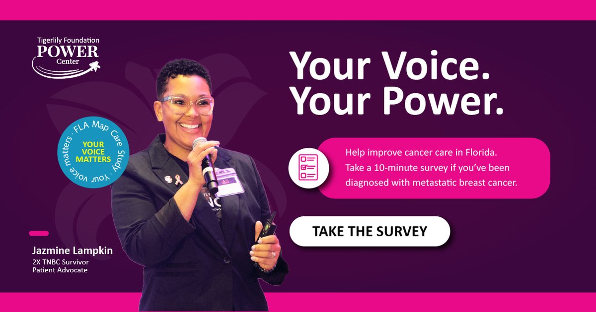 tigerlilycares's tweet photo. 🌸 Have you been diagnosed with metastatic breast cancer (mBC) in the past 12 months &amp; live in Florida?

Your story can help improve care &amp; support for others. 💬

Take the MAPCare Florida Survey today 👉 https://t.co/87Qt3yKfvw

#BreastCancer #mBC #Florida https://t.co/4p7BGJ8fTX