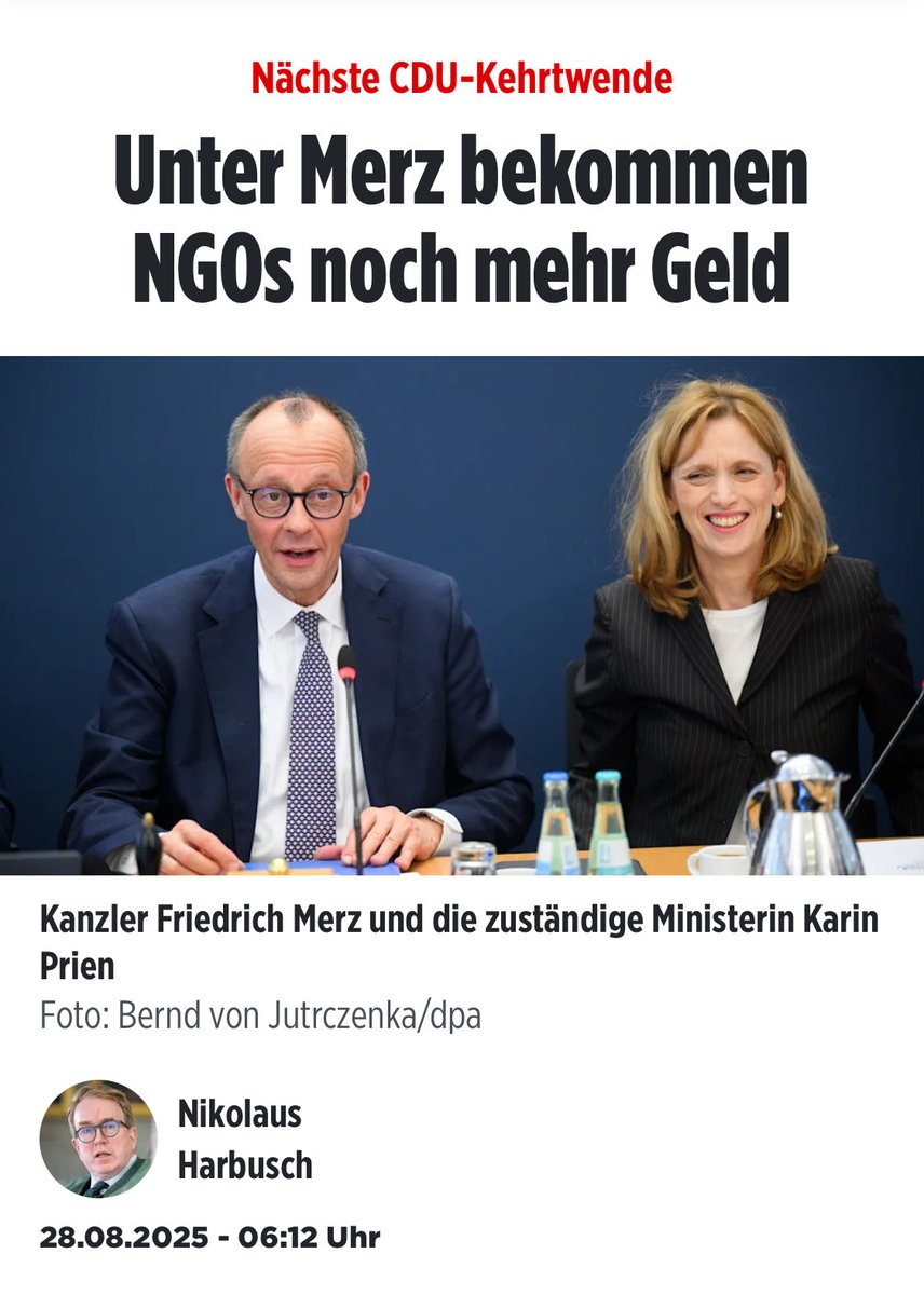 <a href="/bundeskanzler/">Bundeskanzler Friedrich Merz</a> “Ich sage dem Antisemitismus den Kampf an”, sprach der Herr, der linken antisemitischen NGOs gerade erst die Förderung erhöht hat.
