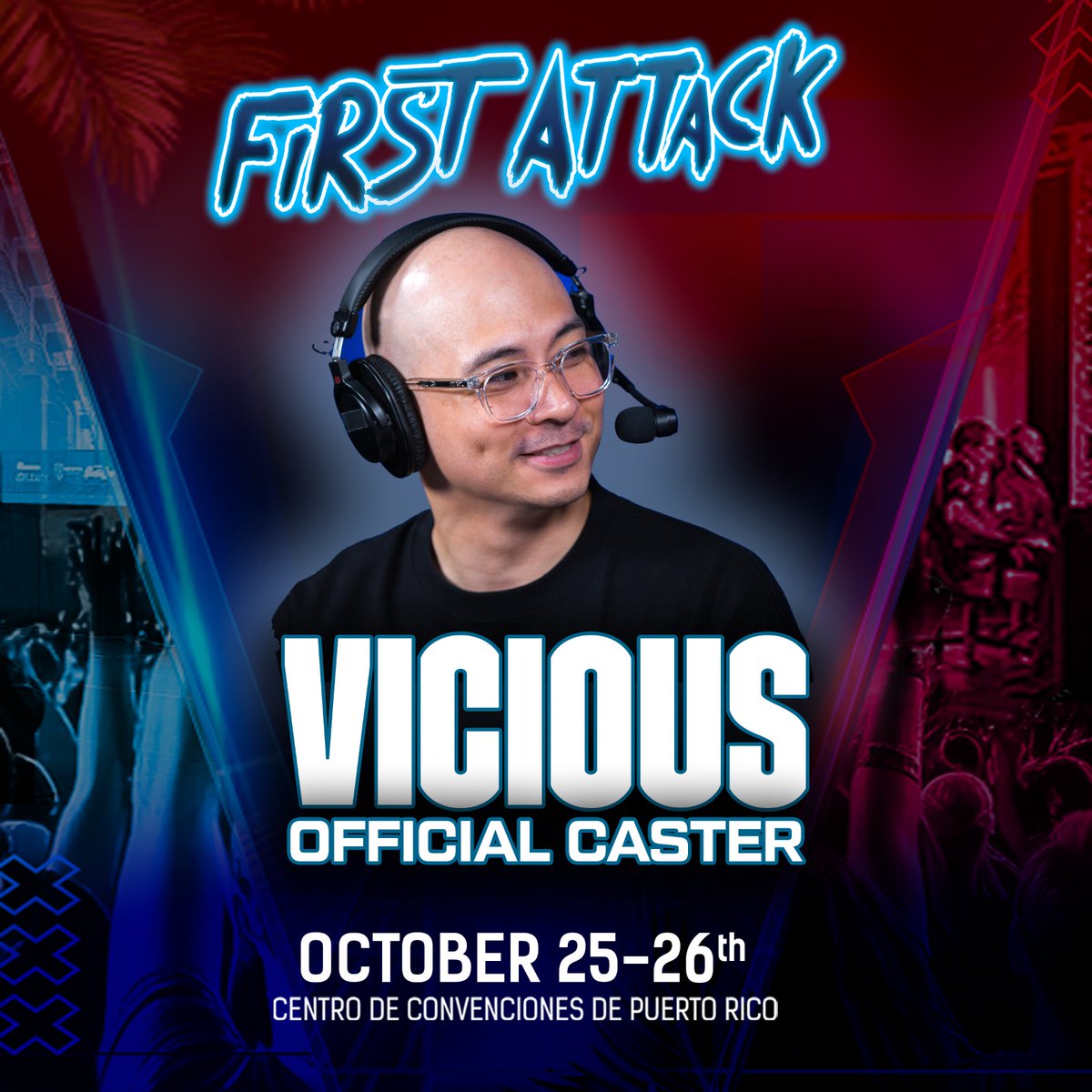 FirstAttackPR's tweet image. REVEAL WEEK IS HERE!

We are excited to announce our 1st guest for this year's #FA2025. One of the voices in #StreetFighter6 both in-game and offline. 

@ViciousFGC joins our official commentary line-up at #FA2025.

Register
Firstattackpr.org