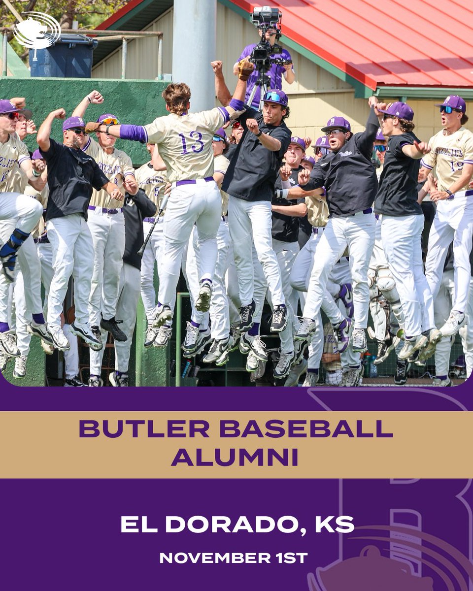 Butler baseball alumni November 1st!
Golf 9 am at Praire Trails Golf Course, weather permitting! Followed by tailgate at 3 pm for the Butler vs Hutchinson football game at 7 pm!
Food and drinks provided at tailgate!