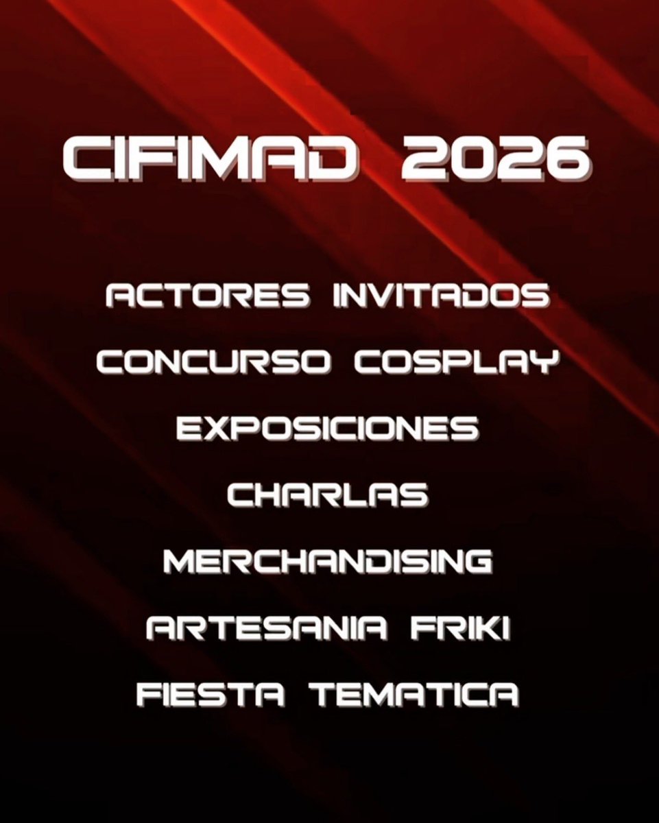 bobafettloot's tweet photo. 🔥 La CIFI-MAD vuelve en 2026 con más fuerza, fantasía y ciencia ficción. Tres días llenos de eventos harán temblar tu lado friki: cosplays, invitados, charlas, concursos, merch y pura comunidad fan.
🗓 27/2 – 1/3 2026
👉 @CifiMad y https://t.co/EWiSwiSnR6
#CiFiMad #CiFiMad2026 https://t.co/nCqNgfVesI