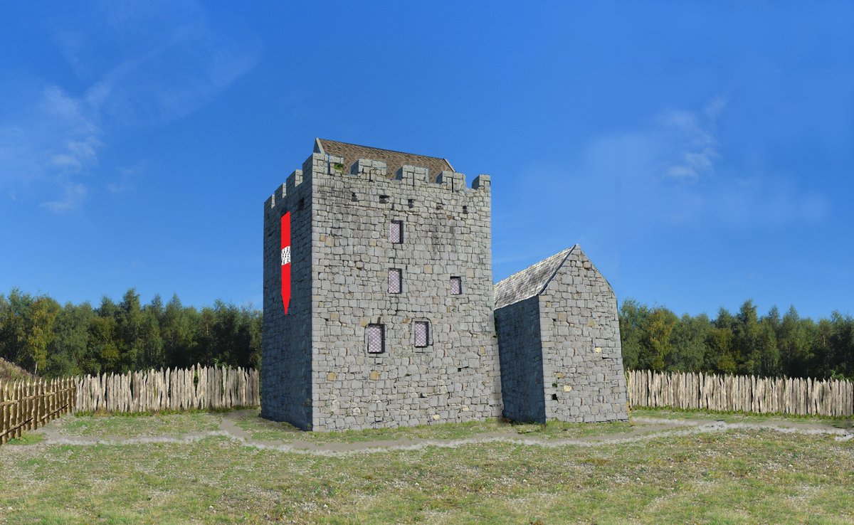 andrewsp2009's tweet photo. Haining Castle (Almond Castle) near Linlithgow (Scotland) reconstruction mock-up of L-Plan Keep with later lean-to build over @CJMorrison65 image. A stronghold of the Crawford family originally started in the 1400s. #HainingCastle #AlmondCastle #ScottishCastles #HistoryRebuilt https://t.co/0QR93fBEHI