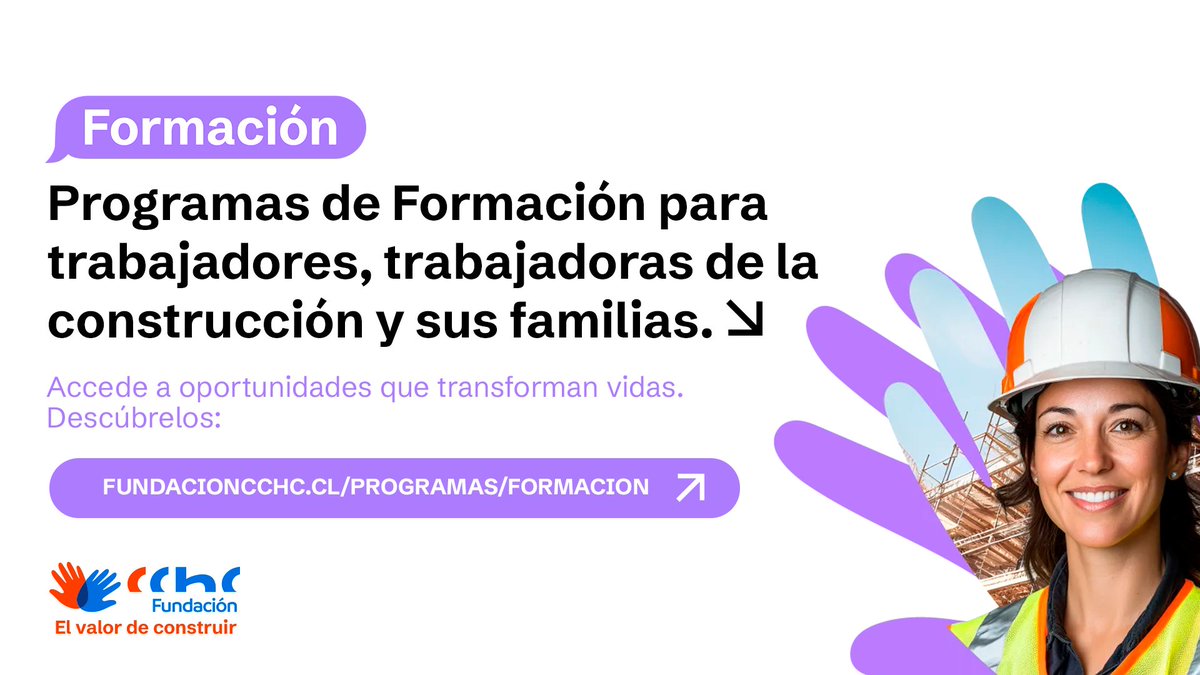 📚 La formación abre nuevas oportunidades. En nuestro sitio web encontrarás Programas de capacitación, nivelación de estudios y becas para trabajadores de la construcción y sus familias. Descúbrelos en la sección "Programas" y luego "Formación".
👉fundacioncchc.cl.
