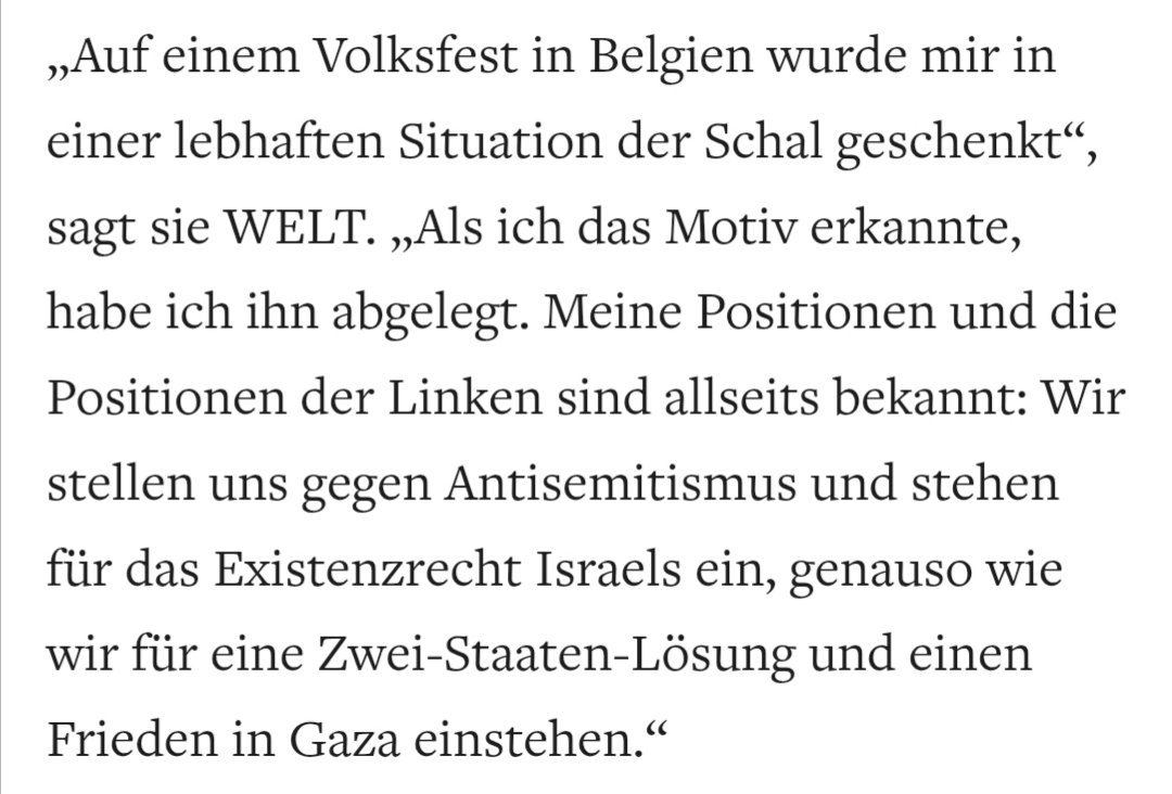 Linken-Chefin Schwerdtner entschuldigt sich bei der Springerpresse dafür, weil kurz der Eindruck entstanden ist, dass sie solidarisch mit den Opfern des Genozids wäre.