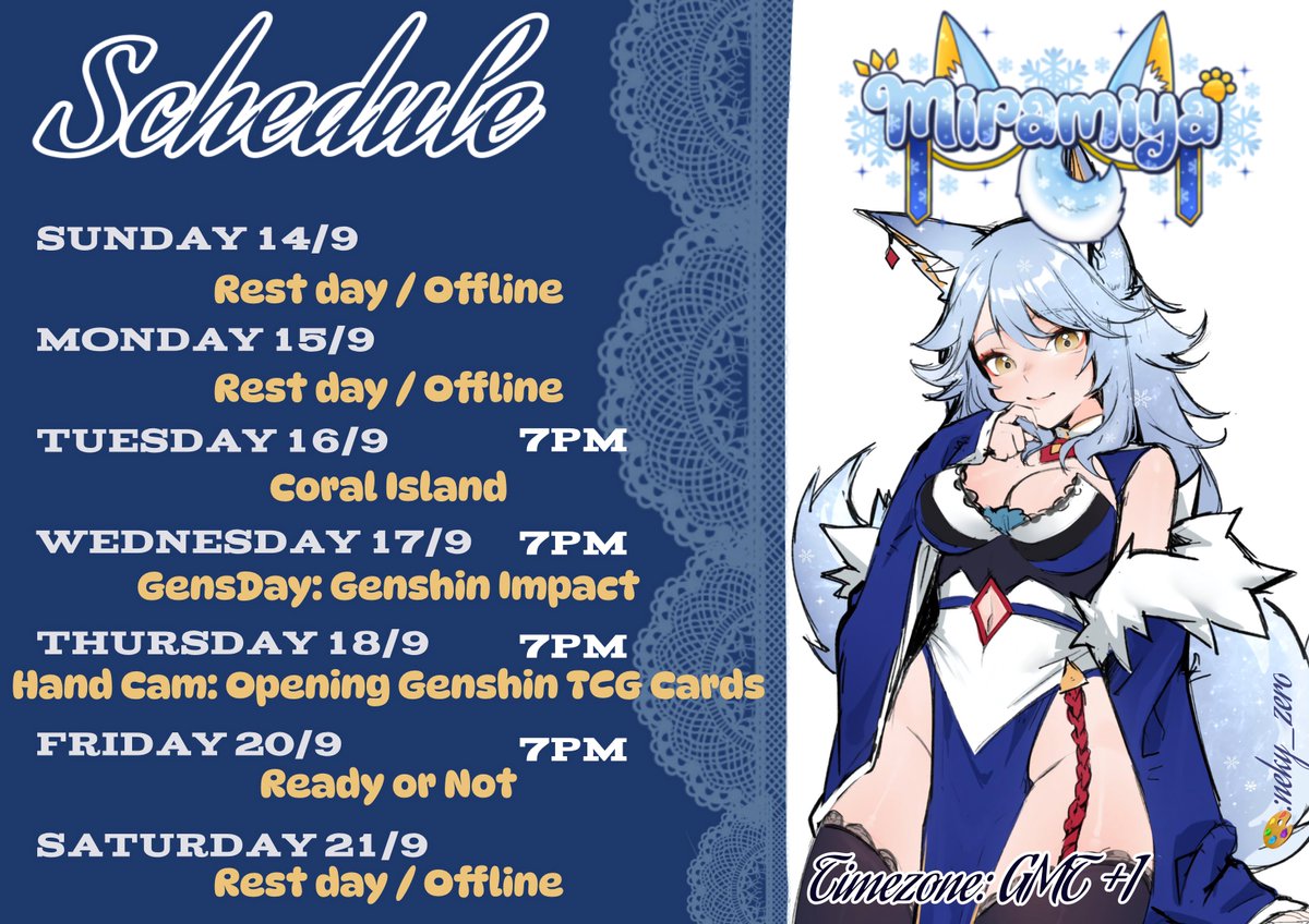 New schedule~

Returning with another hand-cam stream! Opening MORE Genshin Cards! Which means… You guessed it! more giveaways!!
