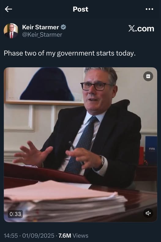 Phase 2 update:
-Deputy PM lies over tax, resigns
-US ambo resigns over links to child sex criminal
-Zero GDP growth
-Strategy Director resigns over Diana Abbott sex smears
-"1 in 1 out" deal flops on first use
-Prosecution of China spy dropped.
-New poll: Most unpopular PM ever