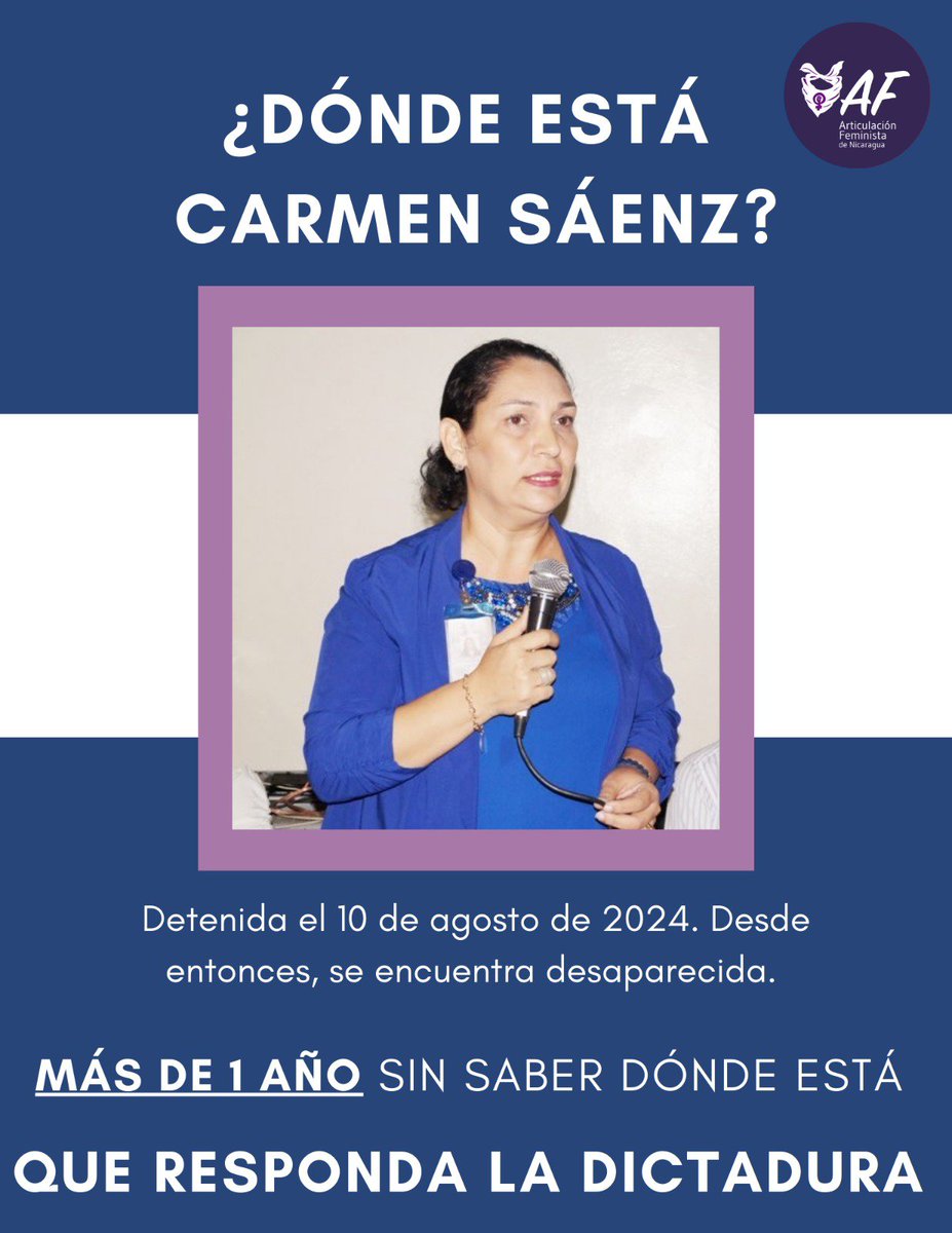La voz de Carmen no está silenciada, vive en nuestra memoria y en cada lucha que sostenemos. No descansaremos hasta saber dónde está. ✊💜
 #DóndeEstáCarmen #JusticiaParaTodas