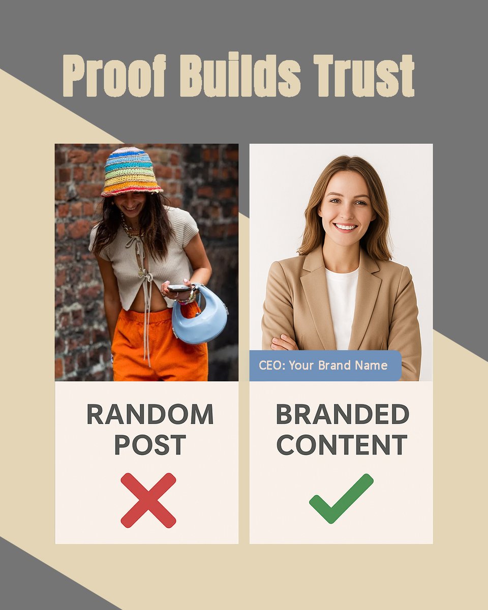 ReadyVisuals's tweet image. Proof builds trust. Random posts don’t. Authority comes from results, visuals &amp;amp; consistency 💼 Which kind of proof makes YOU trust a brand more—data, visuals, or stories? 

#brandtrust #visualauthority #readyvisuals