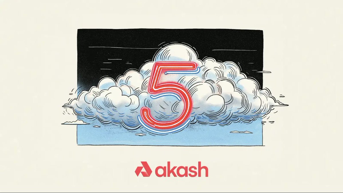 akashnet's tweet image. 5 years ago, Akash Mainnet went live.

Today, it stands as the world’s leading decentralized supercloud powering AI, DePIN, and beyond.

Here’s to 5 years of unstoppable innovation, and to building the next century of open cloud. 🚀

Happy Anniversary! 🎉