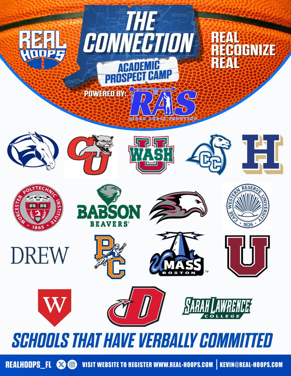 Great List of  SCHOOLS &amp; CONFERENCES Getting Together at The <a href="/Realhoops_FL/">Realhoops</a> High Academic Connection Camp This Weekend!
<a href="/uaa_sports/">University Athletic Association</a>  @nescac <a href="/CentennialConf/">CentennialConference</a> <a href="/SkylineConfD3/">Skyline Conference</a> <a href="/NEWMACsports/">NEWMAC</a> <a href="/LandmarkConf/">Landmark Conference</a> <a href="/libertyleague/">Liberty League Intl</a> <a href="/LLAthletics/">Liberty League</a>