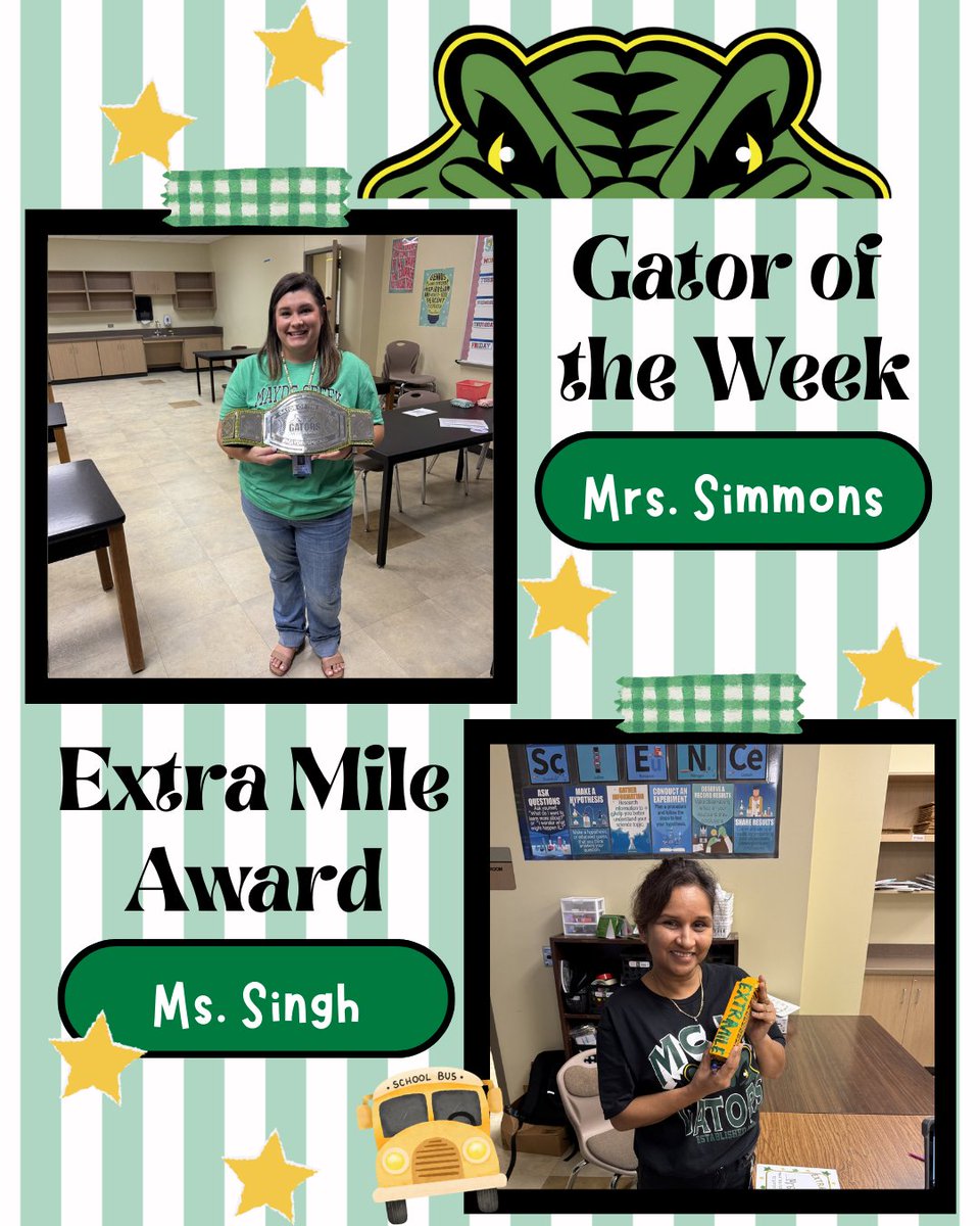 Congratulations to our Gator of the Week and Extra Mile Awards from the past few weeks! Thank you all for all you do!