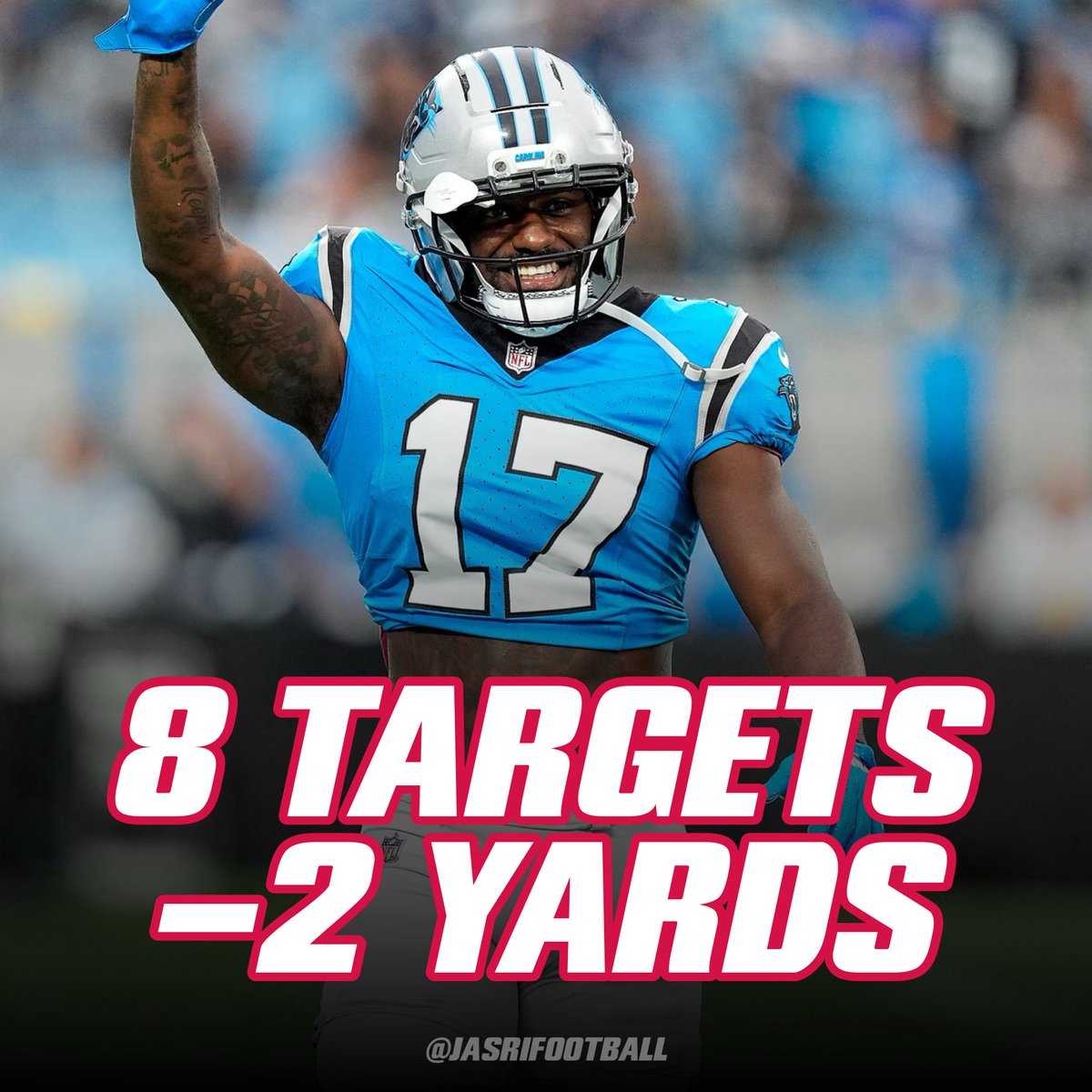 Xavier Leggette had 8 targets yesterday.

He finished the game with -2 yards.