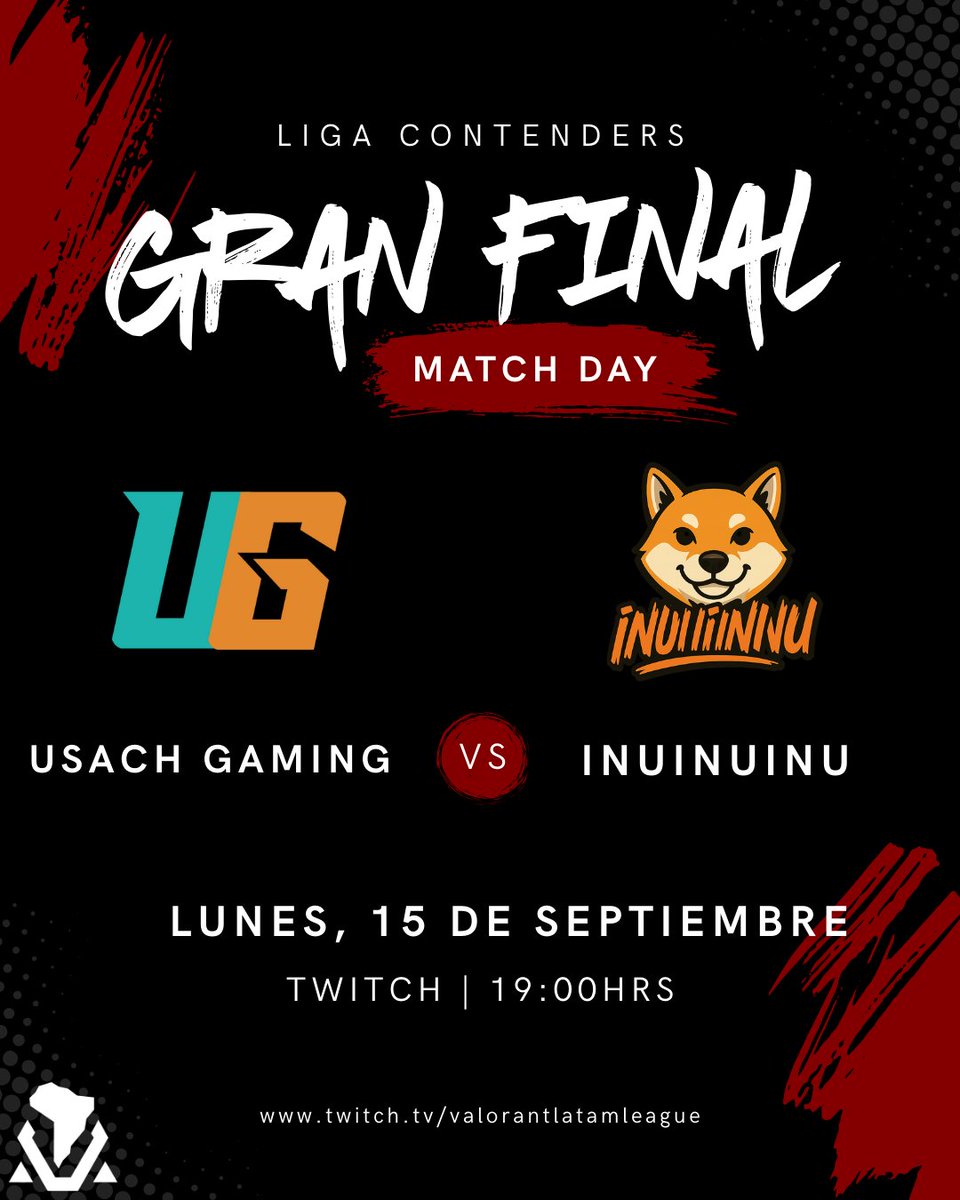 ValoLatamLeague's tweet photo. ¡Hoy es el día! La gran final de la Liga Contenders está aquí.
Después de una temporada épica y 20 equipos, solo quedan 2 en pie: #UsachGaming e #Inuinuinu. ¿Quién será el campeón?
No te pierdas la gran final a las 19:00 hrs por https://t.co/2sC7lK5U1h https://t.co/7JvJoxFChq