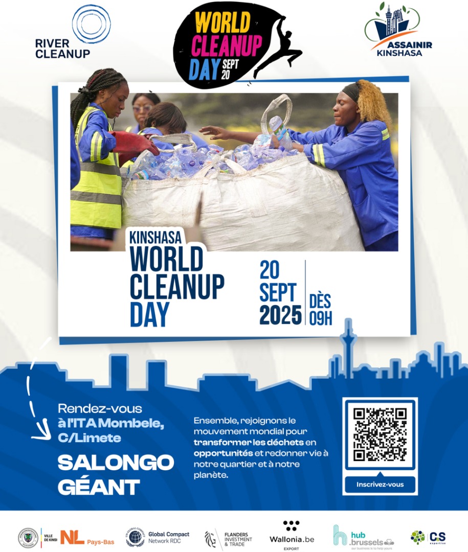 Le **20 septembre** à l'**ITA Mombele**, rejoignez le **World Cleanup Day** ! Cette initiative mondiale est un **éco-geste citoyen** vital : elle combat la pollution, protège notre environnement et renforce la solidarité communautaire.worldcleanupday.org