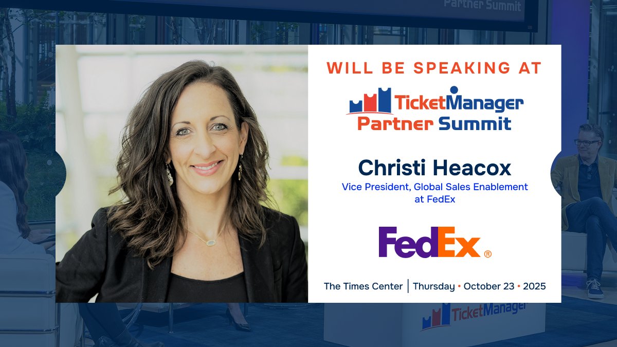 TicketManager's tweet image. How does @FedEx  keep one of the world’s largest sales forces at the top of their game?

Hear it from Christi Heacox, VP Global Sales Enablement at FedEx &amp;amp; expand your network of leaders.

📅Oct 23 | Invite-Only &amp;amp; Free
🔗ticketmanager.com/ticketmanager-…

#TMPartnerSummit #SalesEnablement
