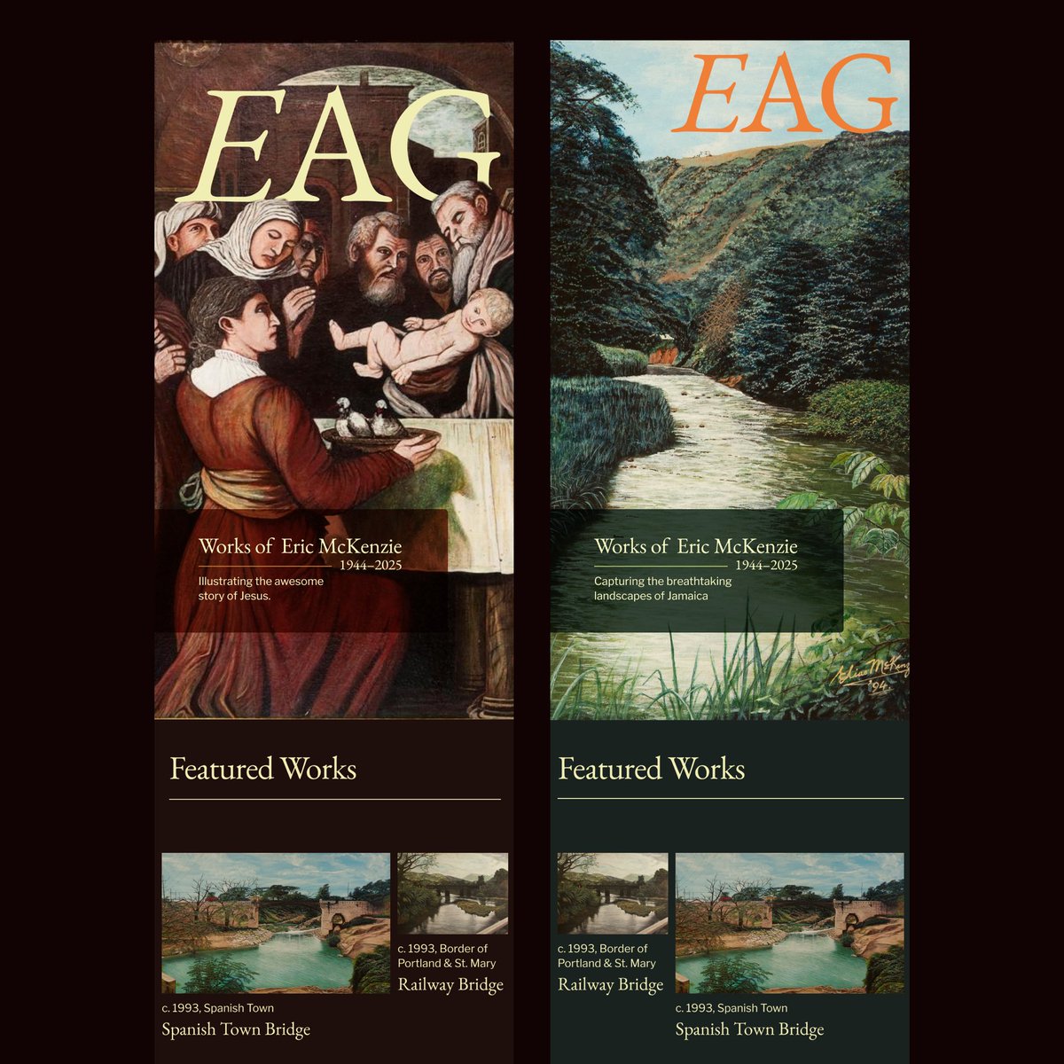 jikeako's tweet image. Some test designs for my late grandpa’s painting catalog