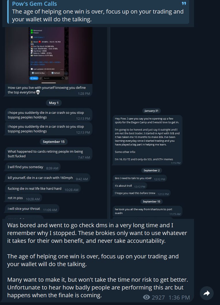 Jesus. These messages are fucking unhinged, and it’s a reminder to myself to be more aware of how I act and post in this space.

I hate having to keep repeating myself, but personal accountability needs to be emphasized more here. I do my best not to lead my followers astray, but