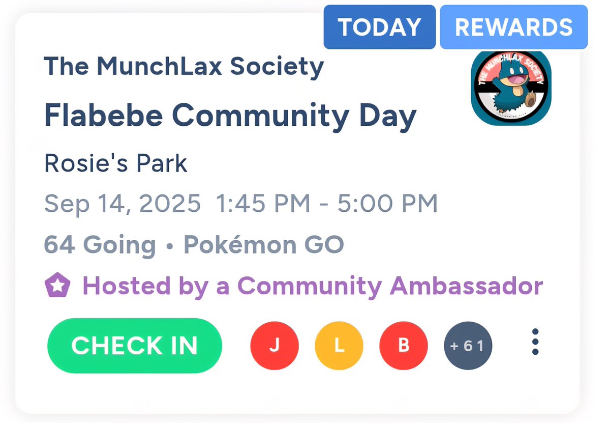 MunchlaxSociety's tweet image. Join the Munchlax Society today from 2 to 5 pm at Rosie&apos;s park in Madison Heights, MI for Flabébé Community Day! Shines, special moves and checkin rewards available! Watchout for surprises too?!?

#pokemongo #PokemonGOCommunityDay #communityassistant #Michigan #Flabébé