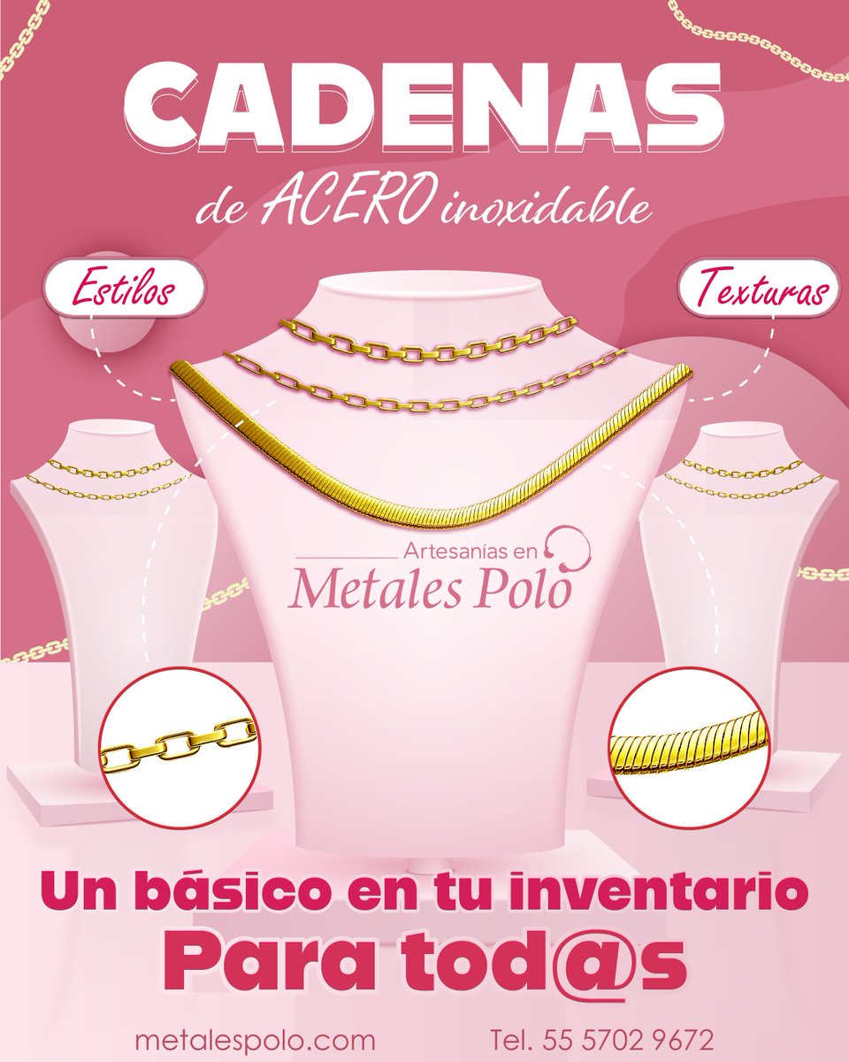 MetalesPolo_'s tweet image. 📈 Impulsa tus ventas con cadenas doradas de acero inoxidable.
Unisex, duraderas y siempre en tendencia ✨💼
🛒 metalespolo.com/polo
📲 5557029672

#CadenaDeAcero #ModaUnisex #AccesoriosDorados #VentaMayorista